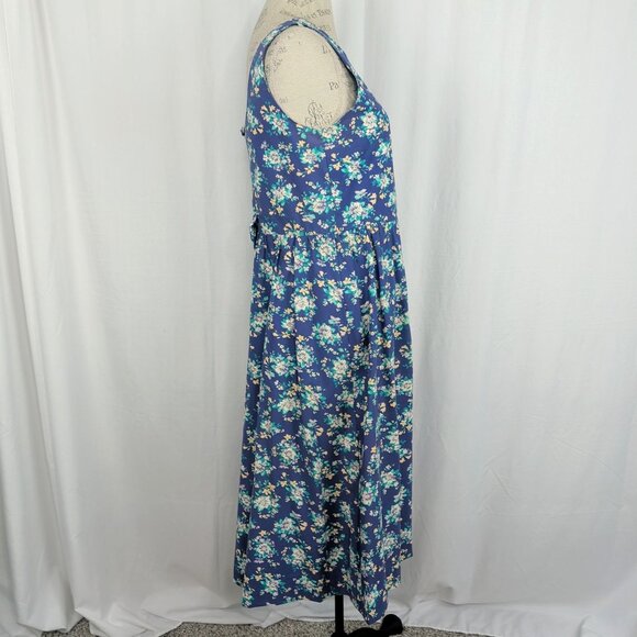 Vintage Laura Ashley Dress 10 Large Purple Floral Midi - Picture 9 of 13